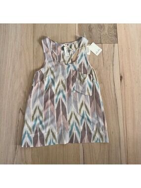 Chelsea Flower Colorful Tank 100% Silk Size XS NWT